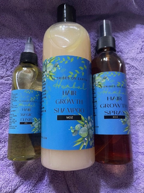All Natural Hair Growth Elixir, Poo and Spray Bundle