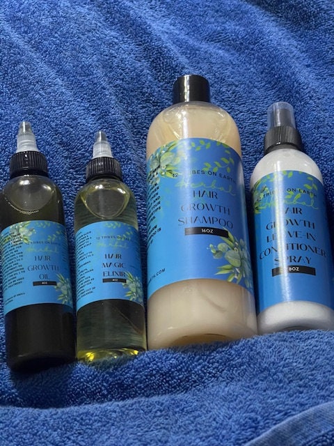 Hair Growth Poo, Oil, Elixir and Leave-In Spray Conditioner Bundle