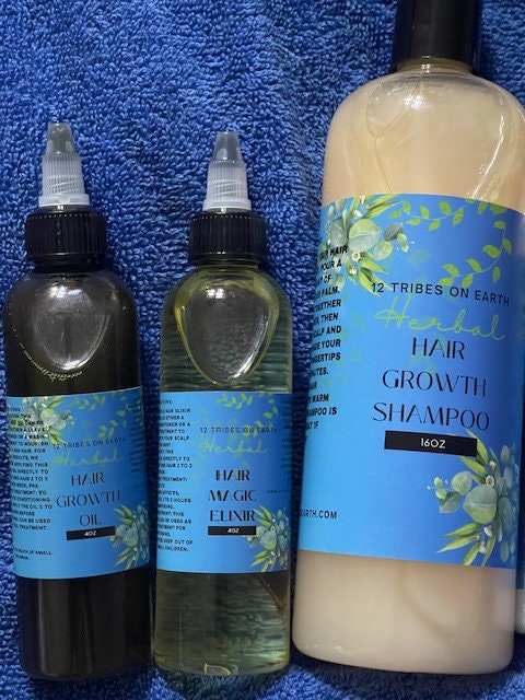 Hair Growth Poo, Oil, Elixir and Leave-In Spray Conditioner Bundle