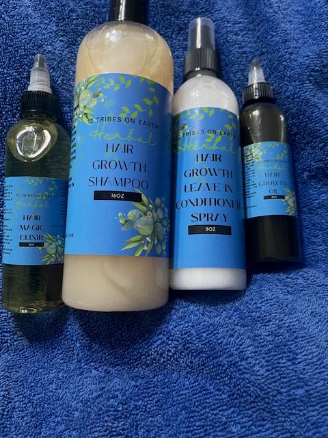 Hair Growth Poo, Oil, Elixir and Leave-In Spray Conditioner Bundle