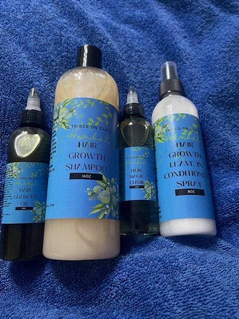 Hair Growth Poo, Oil, Elixir and Leave-In Spray Conditioner Bundle