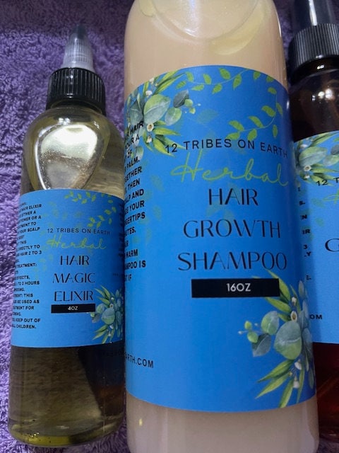 All Natural Hair Growth Elixir, Poo and Spray Bundle