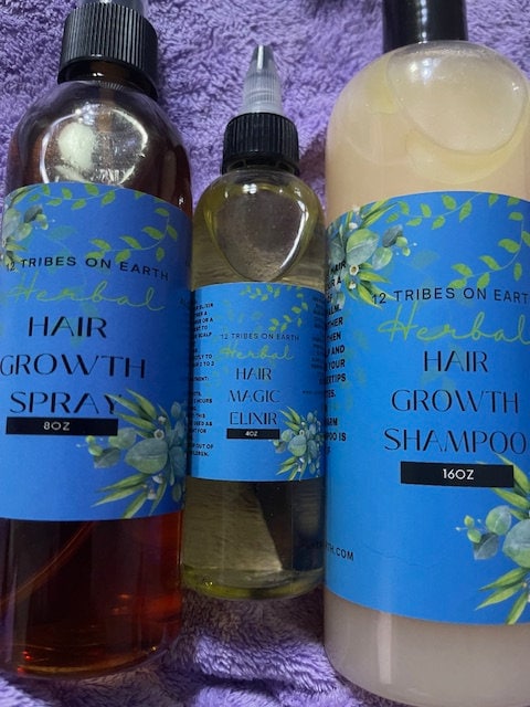 All Natural Hair Growth Elixir, Poo and Spray Bundle
