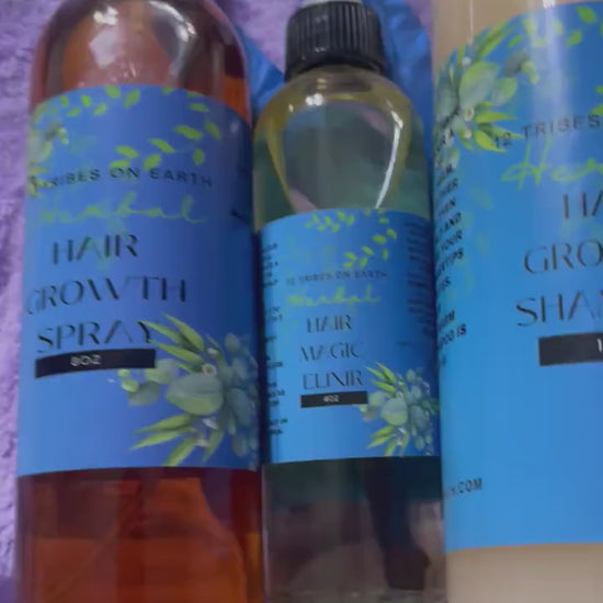 All Natural Hair Growth Elixir, Poo and Spray Bundle