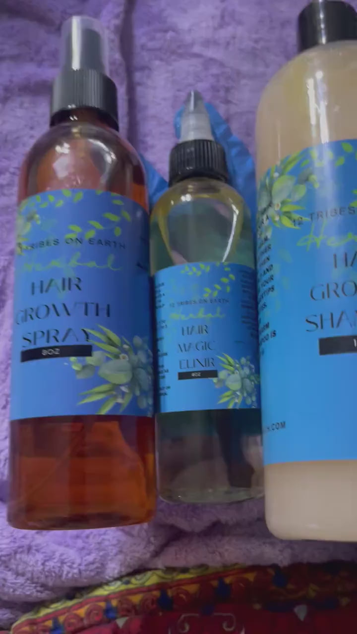 All Natural Hair Growth Elixir, Poo and Spray Bundle