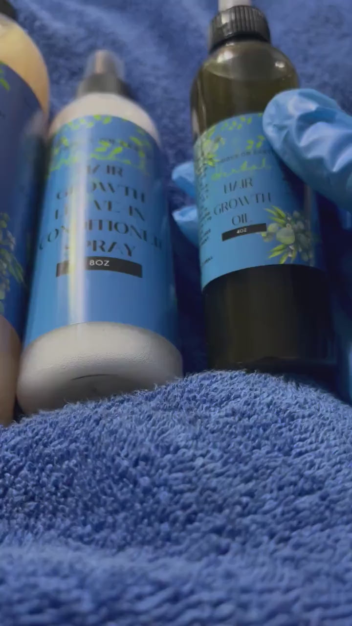 Hair Growth Poo, Oil, Elixir and Leave-In Spray Conditioner Bundle